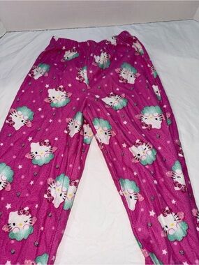Girls Pink Novelty Fleece Pajama Pants with Character Print
